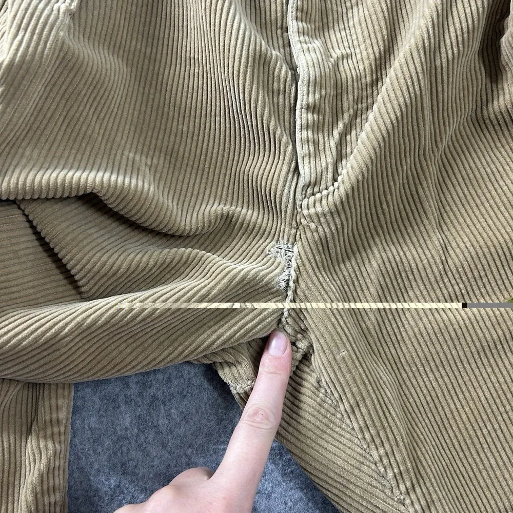 Vintage Polo Ralph Lauren Pants Mens 40x32 Corduroy Straight Leg Brown USA FLAW